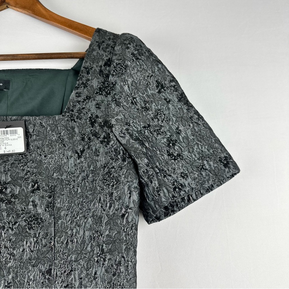 CLUB MONACO Women Brocade Puff Sleeve Square Neckline Blouse Top - Picture 6 of 14